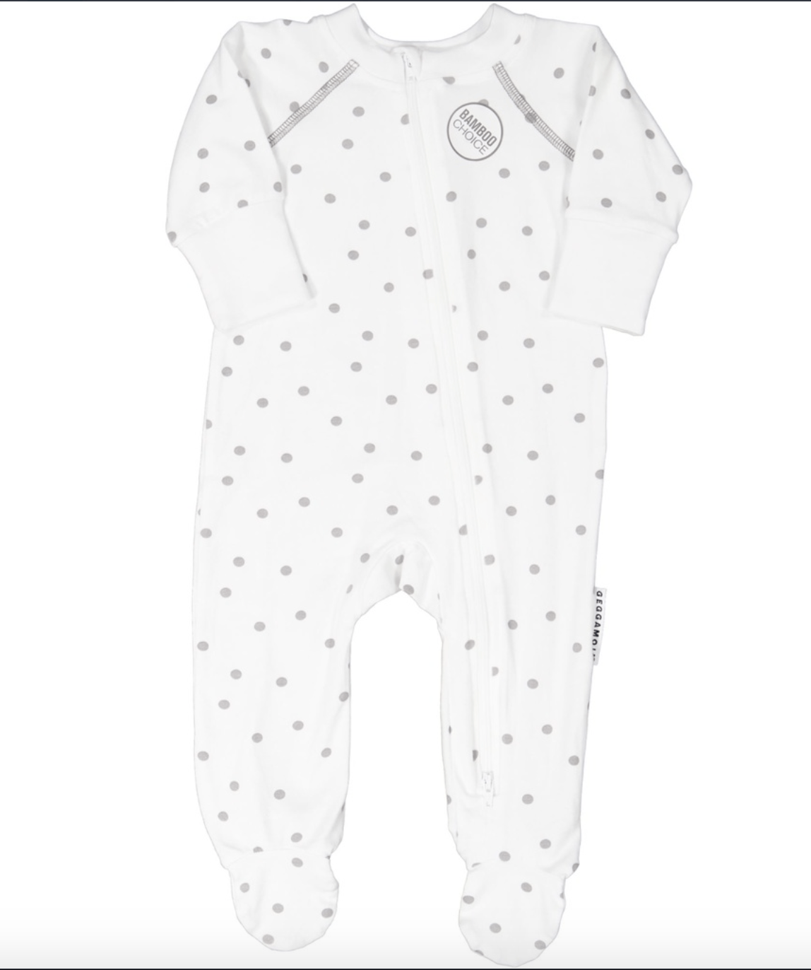 Bambus Baby Pyjama "White-Grey Dots"